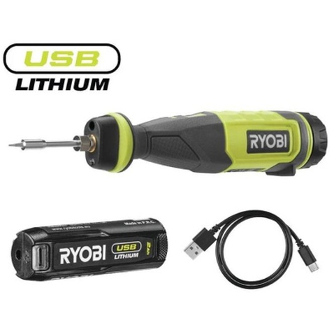 Паяльник електричний Ryobi RSI4-120G акумуляторний, USB, Lithium 4V 2Ah, 460°С, підсвічування (5133006146)