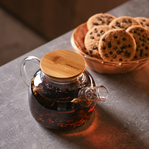 Заварник Ardesto Gemini боросилікатне скло бамбук прозорий 1000мл (AR3010GBM)