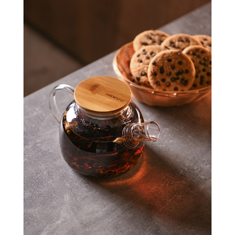 Заварник Ardesto Gemini боросилікатне скло бамбук прозорий 1000мл (AR3010GBM)