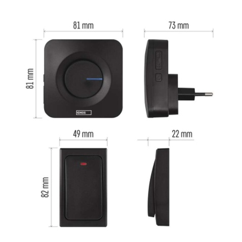 Дверний дзвінок EMOS бездротовий EMOS P5729B (P5729B)