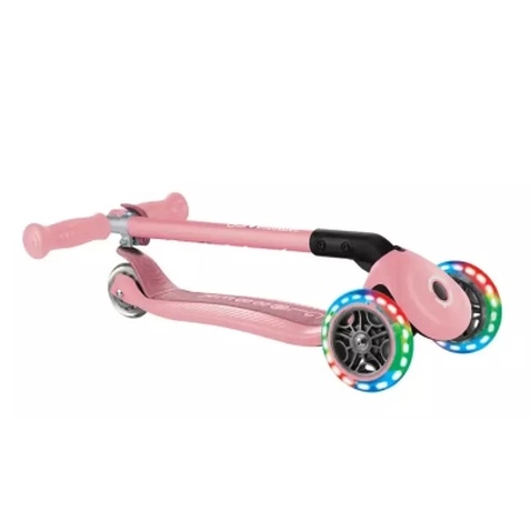 Самокат Globber Primo Foldable Lights колеса з підсвіткою до 50 кг 3+ Пастельно-рожевий (432-211-3)