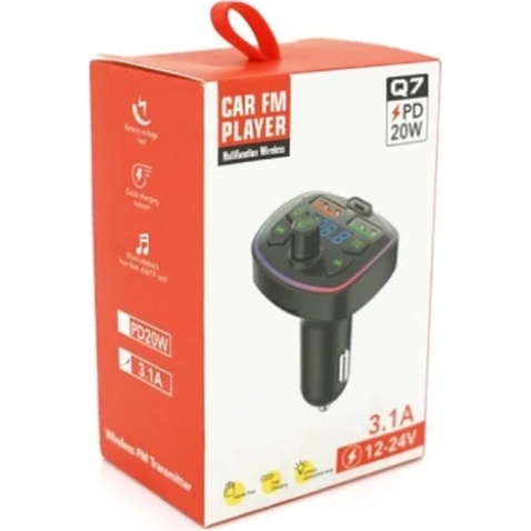 FM модулятор Voltronic Q7 з еквалайзером, 3.1A, PD18W, USB, TF (FM-Q7EQ)