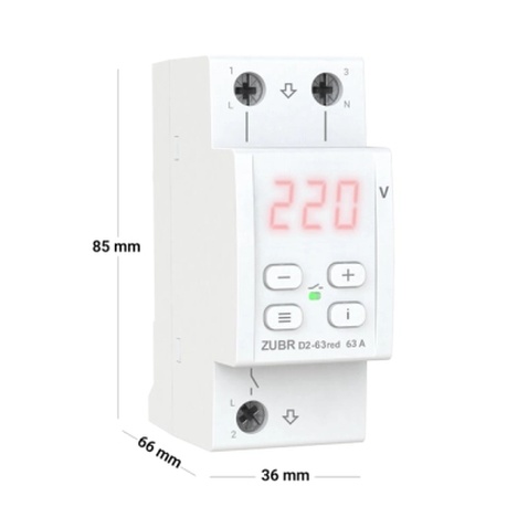 Реле напруги ZUBR D2-63 red (4820120221736)