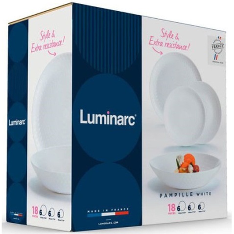 Столовий сервіз Luminarc Pampille Білий 18 предметів (Q6153)