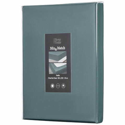 Простирадло Ardesto на резинці Mix&Match Premium, 100% бавовна, сатин зелений 160х200+30 см (ART1620FSE)