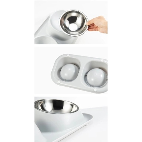 Посуд для котів Lapka Годівниця подвійна на підставці (LPK-25)