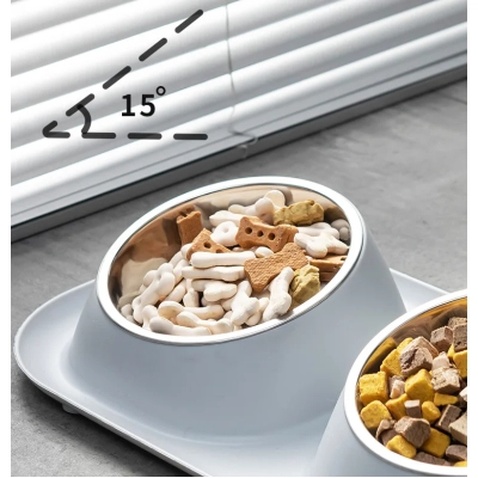 Посуд для котів Lapka Годівниця подвійна на підставці (LPK-25)