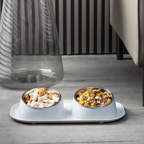 Посуд для котів Lapka Годівниця подвійна на підставці (LPK-25)