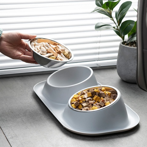 Посуд для котів Lapka Годівниця подвійна на підставці (LPK-25)