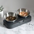 Посуд для котів Lapka Годівниця подвійна з металевими мисками (LPK-27)