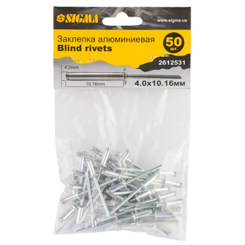 Заклепки Sigma алюмінієві Standard 4.0x10.16мм 50шт (2612531)