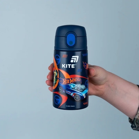 Поїльник-непроливайка Kite Hot Wheels термос з трубочкою 400 мл (HW25-1261)