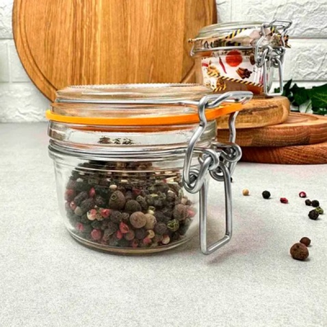 Банка Uniglass серія "Econ Round" з бугельною застібкою 200 мл (22502)