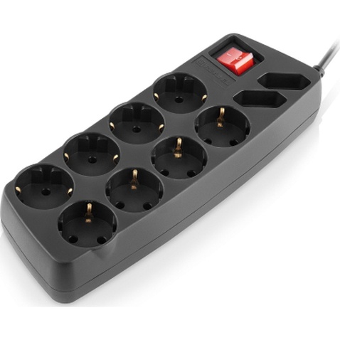 Мережевий фільтр живлення REAL-EL RS-Protect 505, 1.8m, black (EL122300044)