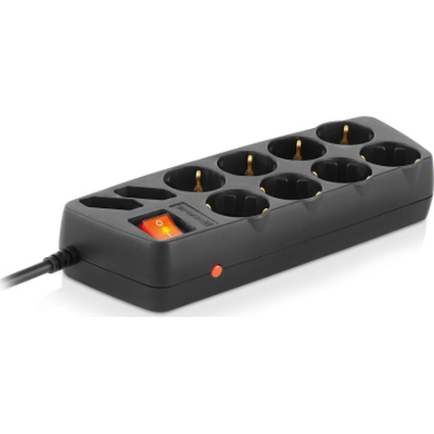 Мережевий фільтр живлення REAL-EL RS-Protect 505, 1.8m, black (EL122300044)